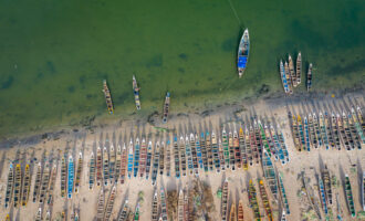 Aerial,View,Of,Fishing,Village,Of,Djiffer.,Saloum,Delta,National